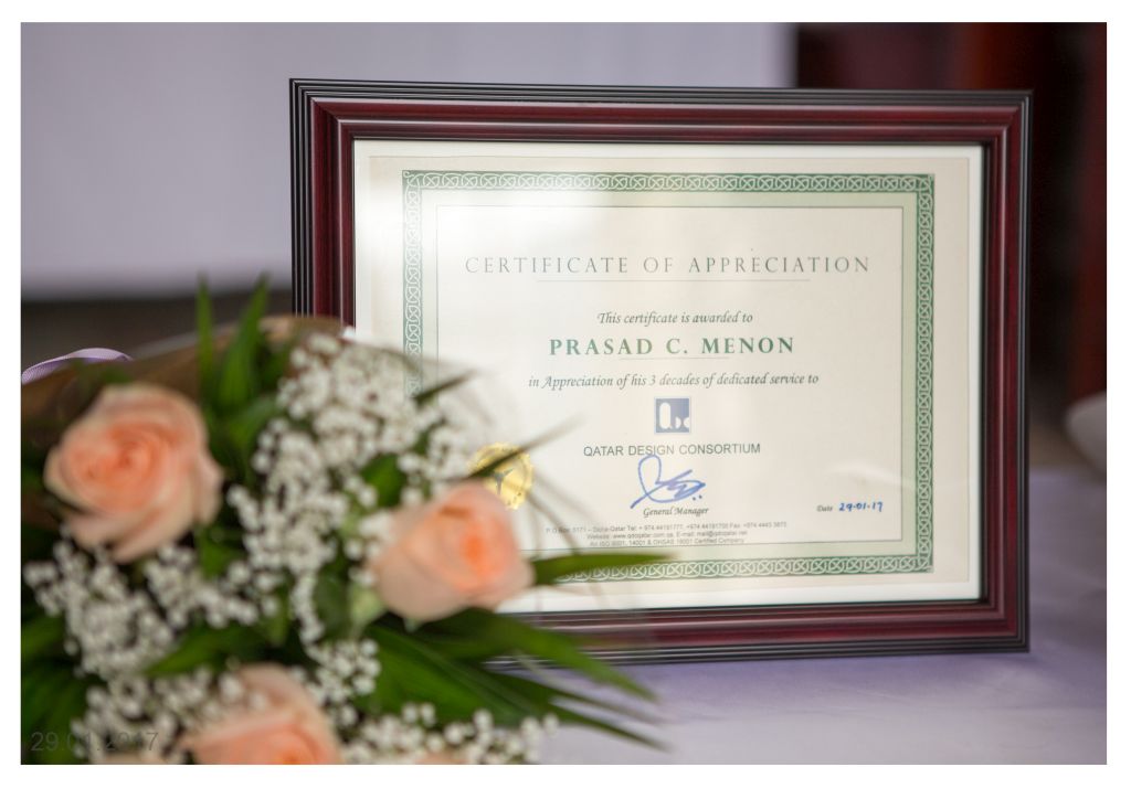 Certificated of appreciation